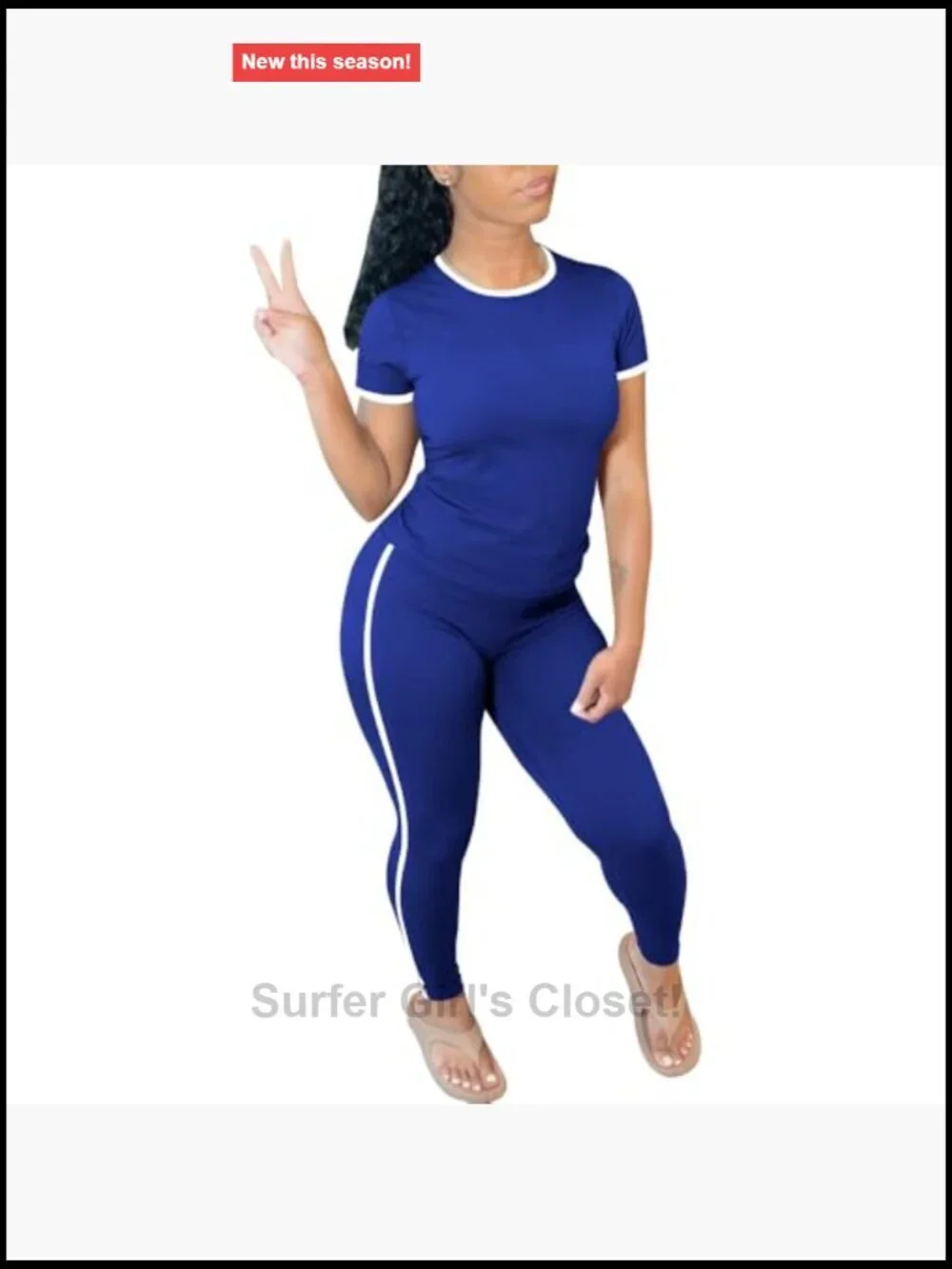 Women's Short Sleeve Fitted Top and Leggings Casual Loungewear Tracksuit Set